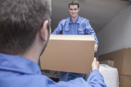 Professional van loading in a Belgravia residential street