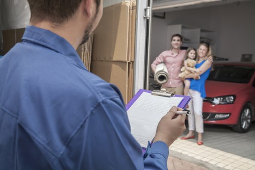 Professional moving staff handling belongings with care