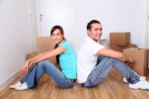 Moving team navigating access challenges during student removals in Belgravia